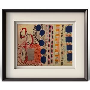 Abstract Art with Blue, Red and Orange Accent - One of a Kind